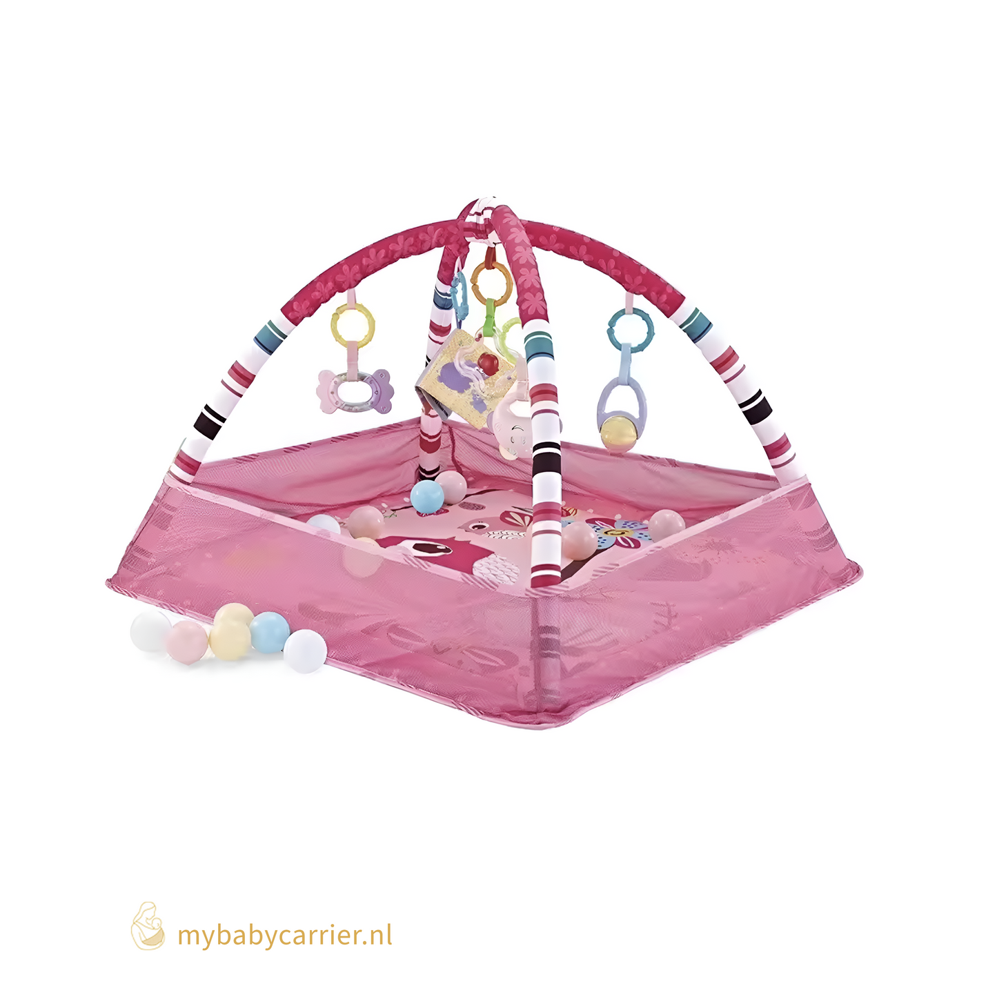 Tapis de jeu carré doux pour bébé avec jouets et hochets