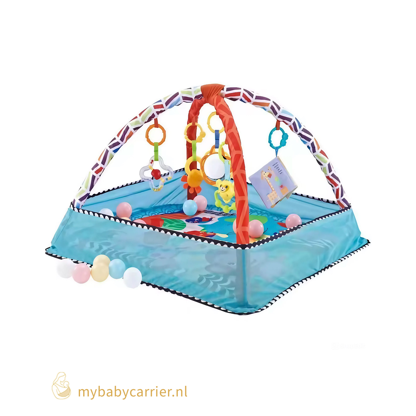 Tapis de jeu carré doux pour bébé avec jouets et hochets